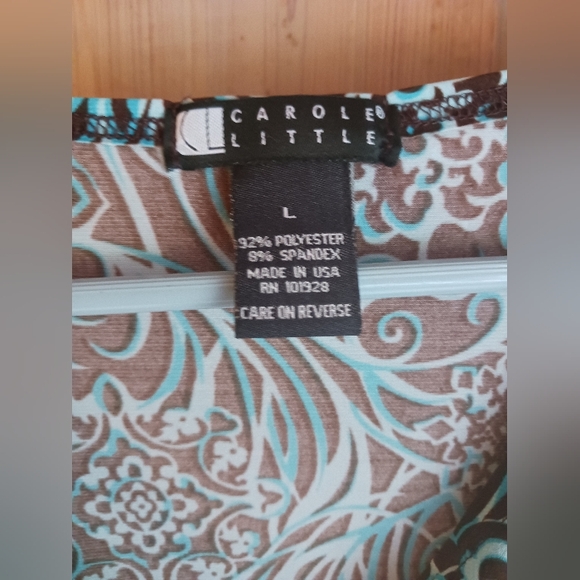 Carole Little Faux Wrap TOP Size Large - Picture 3 of 5